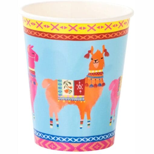 Bohemian Llama Cups Paper Cold Only 9Oz 8Ct