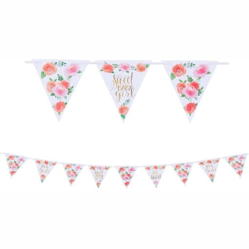 Floral Baby Girl Pennant Banner
