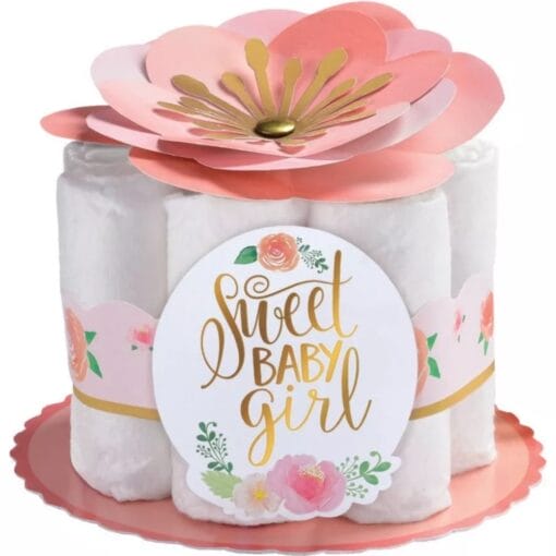 Floral Baby Diaper Cake Centerpiece Kit