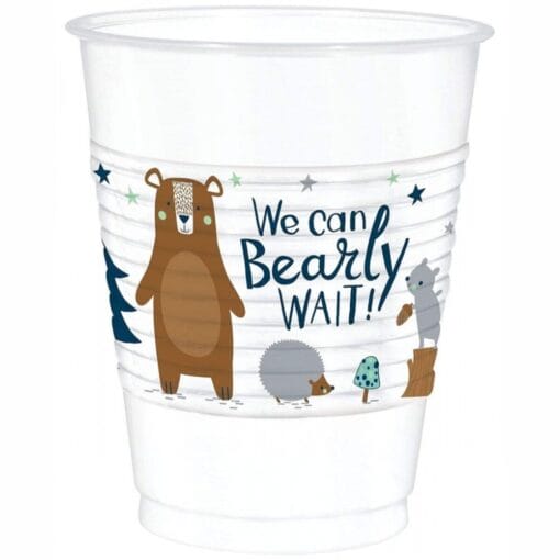 We Can Bear-Ly Wait Cups Plastic 16Oz 25Ct