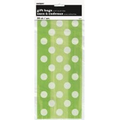 Lime Green Dots Cello Bags 20CT