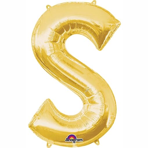 34&Quot; Shp Letter S Gold Foil Balloon