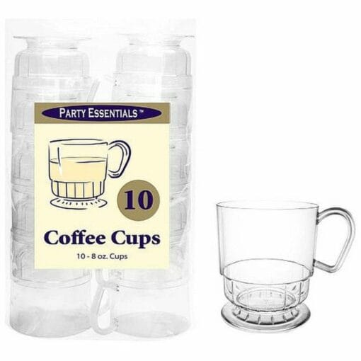 Coffee Cups Clear Plastic 8Oz 10Ct