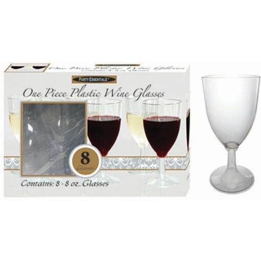 Wine Glasses, Clear 1Pc 8Oz 8Ct