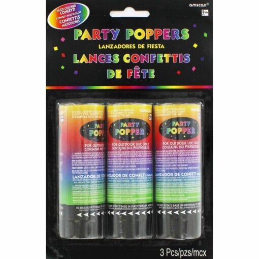 Confetti Party Poppers- 3 Pack