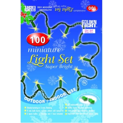 Incandescent String Lights Clear 100Ct