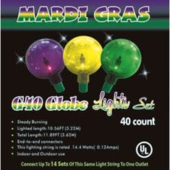 Mardi Gras String Globe Light Set 40CT