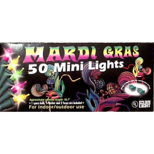 Mardi Gras Mini Lights 11' 50Ct