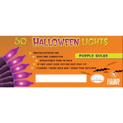 Halloween String Lights Purple 50Ct