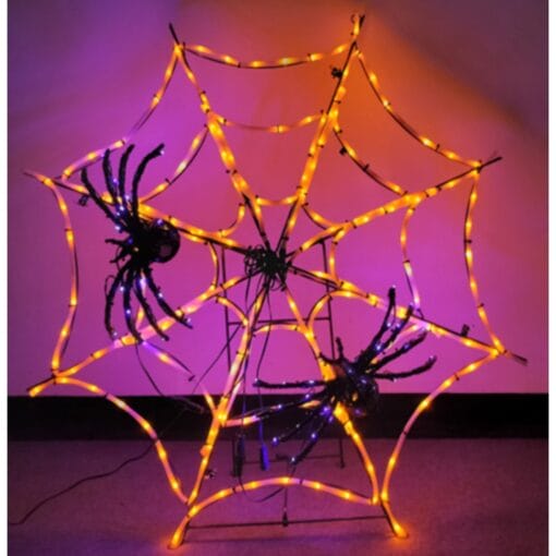 Spider Web W/Lights &Amp; Spiders 3Ft