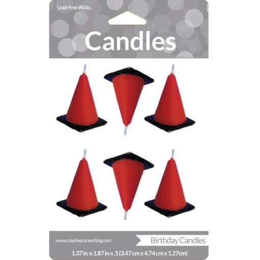 Construction Zone Cone Candle 6Ct