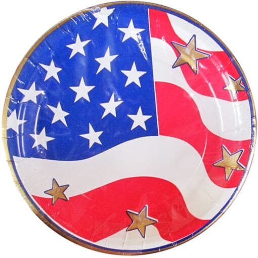 Stars &Amp; Stripes Plates Paper 9&Quot; 8Ct