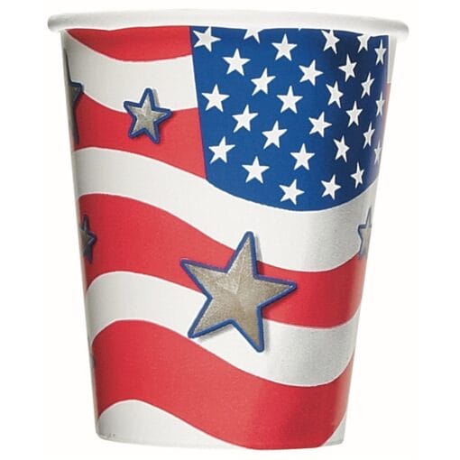 Stars &Amp; Stripes Cups Hot/Cold 9Oz 8Ct