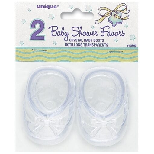 Baby Boots 3&Quot; Clear Crys Favors 2Ct