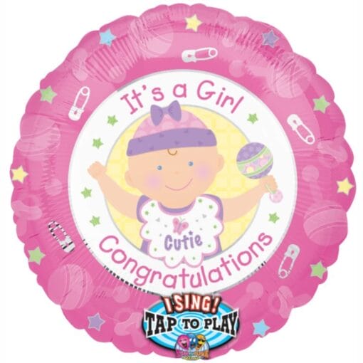 28&Quot; Its A Girl Sing-A-Tune Foil Balloon