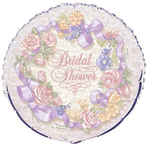 18&Quot; Rnd Bridal Shower Floral Foil Bln