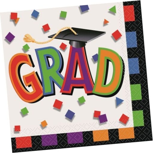 Grad Cap Napkins Lunch 16Ct