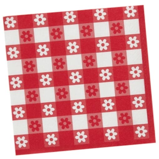 Red Gingham Napkins Lunch 16Ct