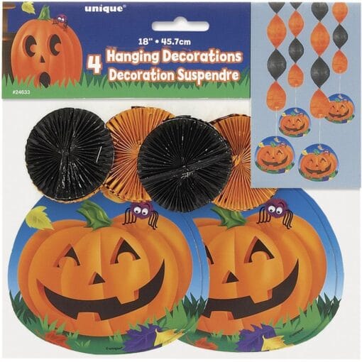 Pumpkin Steps 18&Quot; Hangng Decor 4Ct