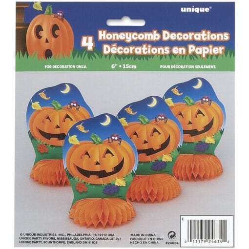 Pumpkin Steps 6&Quot; Hnycomb Decor 4Ct