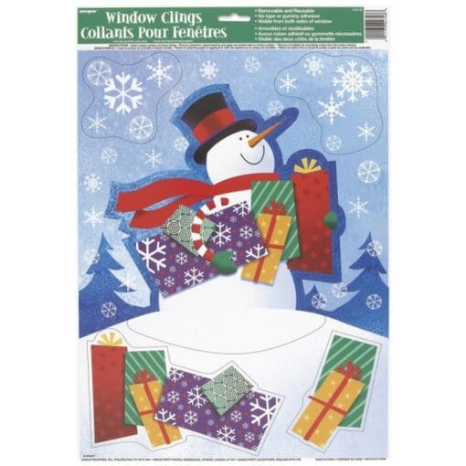 Snowman Gifts Window Cling Sht