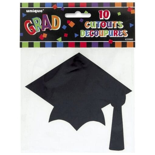 Grad Hat Mini Cutouts 5&Quot; 10Ct