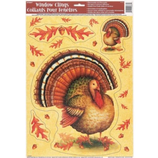 Festive Turkey Window Clings
