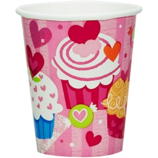 Cupcake Hearts Cup Hot/Cold 9Oz 8Ct