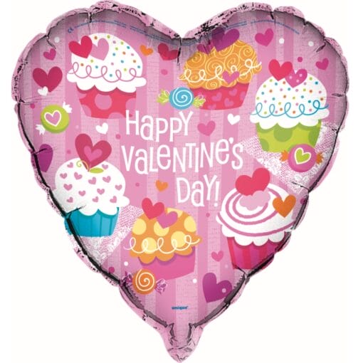 18&Quot; Hrt Cupcake Valentine Foil Bln