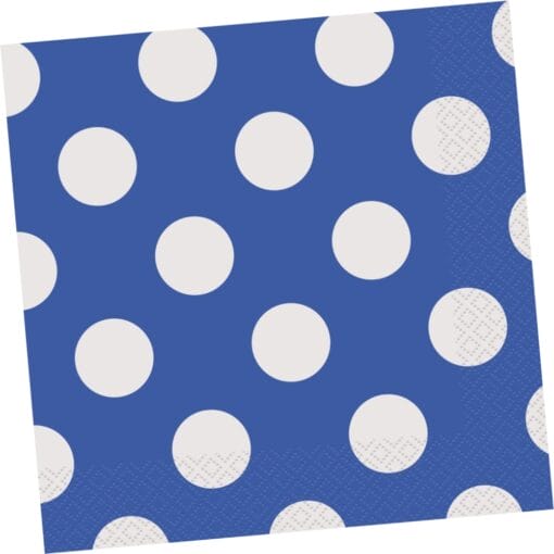 Royal Blue W/Dots Napkins Lunch 16Ct