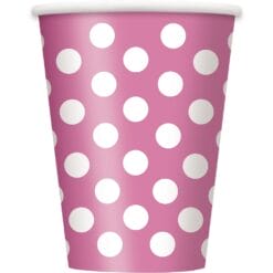 Hot Pink Dots Cups Hot/Cold 12oz 6CT