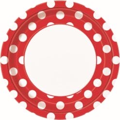 Ruby Red w/Dots Plates 9" 8CT