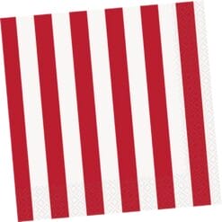 Red Stripe Napkins Lunch 16CT