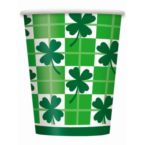 Clover Check Cups Hot/Cold 9Oz 8Ct