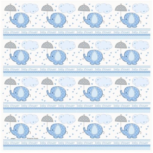 Umbrellaphants Blue Giftwrap Roll 30&Quot;X5'