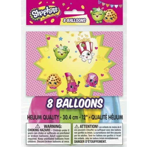 12&Quot; Shopkins Latex Balloons 2S 8Ct