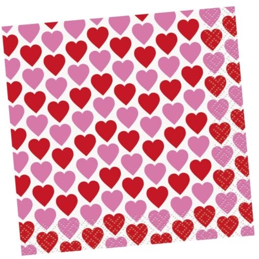 Valentine Hearts Napkins Bvg 16Ct