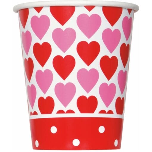 Valentine Hearts Cups Hot/Cold 9Oz 8Ct