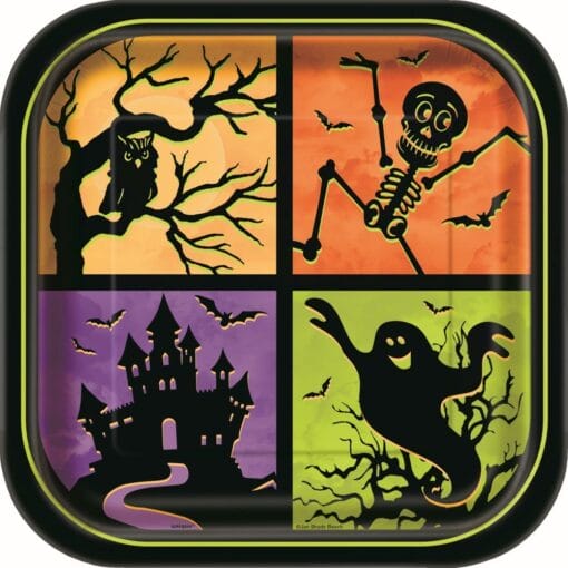 Haunted House Plate Sqr 9&Quot; 8Ct