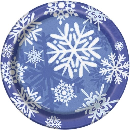 Winter Snowflake Plates 9&Quot; 8Ct
