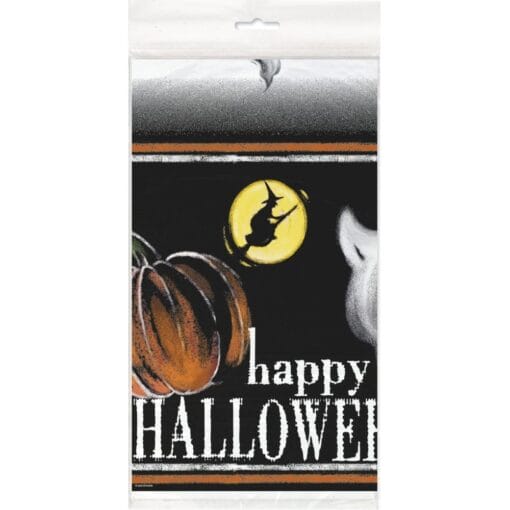 Ghostly Halloween Tablecover Pl 54X84