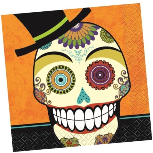 Day Of Dead Napkin Beverage 16Ct