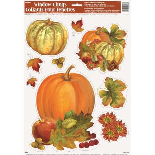 Pumpkin Harvest Window Cling Sheet