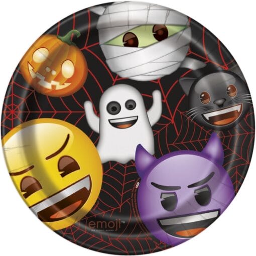 Emoji Halloween Plates Rnd 9&Quot; 8Ct