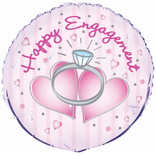 18&Quot; Rnd Happy Engagement Foil Balloon