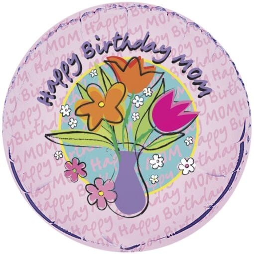 18&Quot; Rnd Birthday Mom Foil Balloon