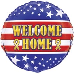 18" RND Welcome Home Patriotic Foil Bln.