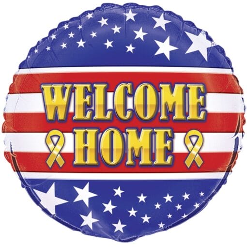 18&Quot; Rnd Welcome Home Patriotic Foil Bln.