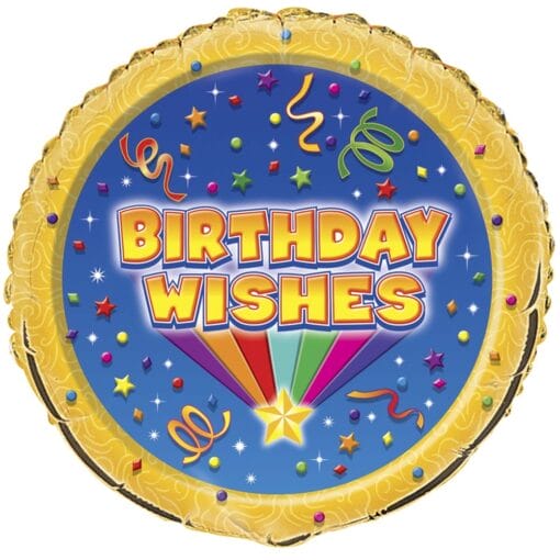 18&Quot; Rnd Bday Wishes Foil Balloon