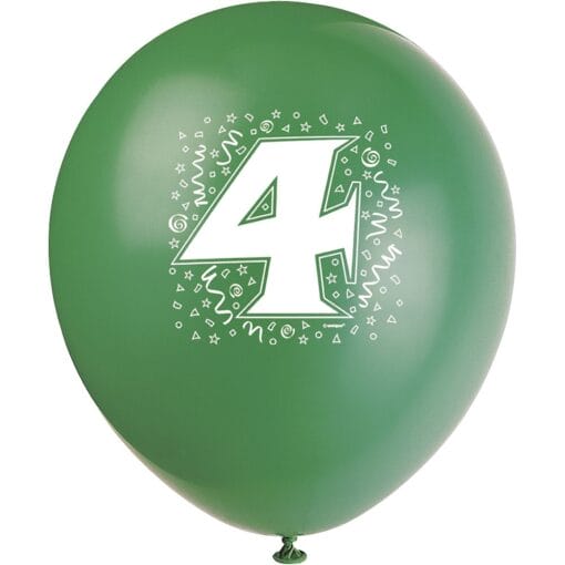 12&Quot; #4 Print Latex Balloons Astd 2S 6Ct